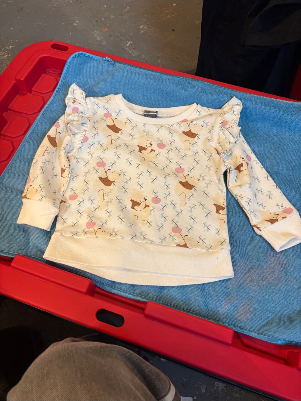 Toddler Cream Fox Print Ruffle Sweatshirt